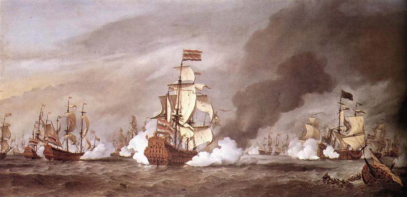 The Battle of Texel, painted